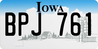 IA license plate BPJ761