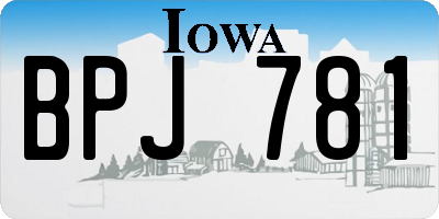 IA license plate BPJ781