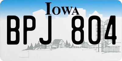 IA license plate BPJ804