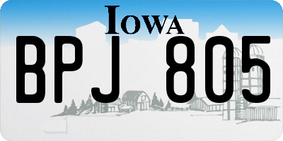 IA license plate BPJ805