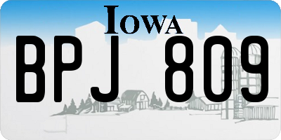 IA license plate BPJ809
