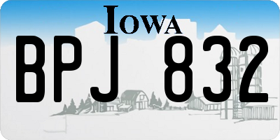 IA license plate BPJ832