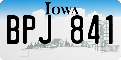 IA license plate BPJ841
