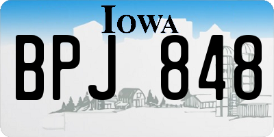IA license plate BPJ848