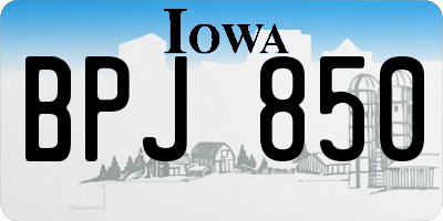 IA license plate BPJ850