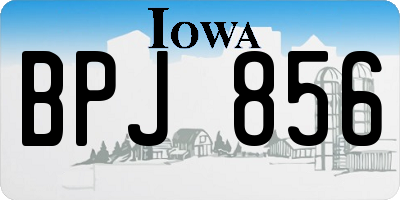 IA license plate BPJ856