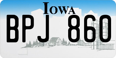 IA license plate BPJ860