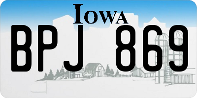IA license plate BPJ869