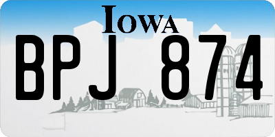 IA license plate BPJ874