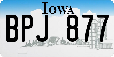 IA license plate BPJ877