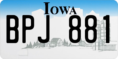 IA license plate BPJ881