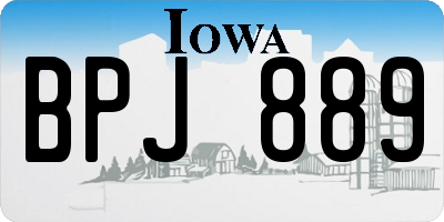IA license plate BPJ889