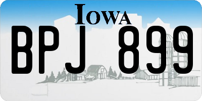 IA license plate BPJ899