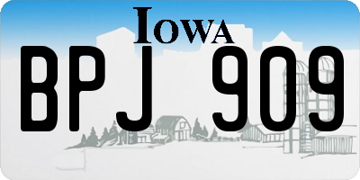 IA license plate BPJ909