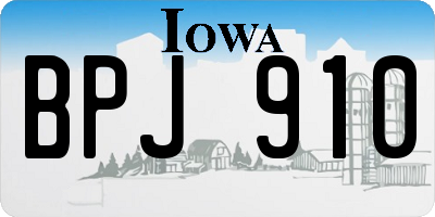 IA license plate BPJ910