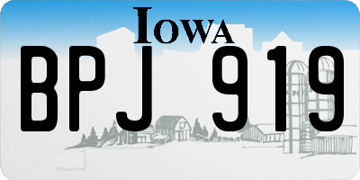 IA license plate BPJ919