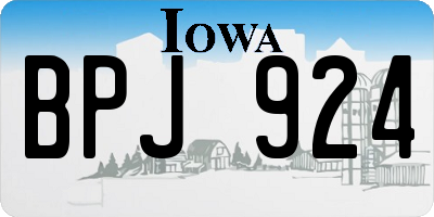 IA license plate BPJ924