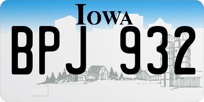 IA license plate BPJ932