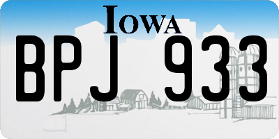 IA license plate BPJ933