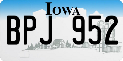 IA license plate BPJ952