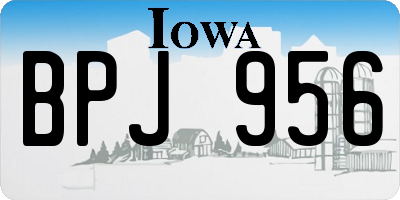 IA license plate BPJ956