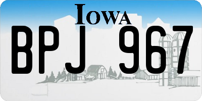 IA license plate BPJ967