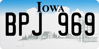 IA license plate BPJ969