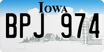 IA license plate BPJ974