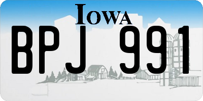 IA license plate BPJ991