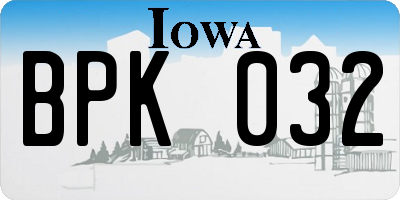 IA license plate BPK032