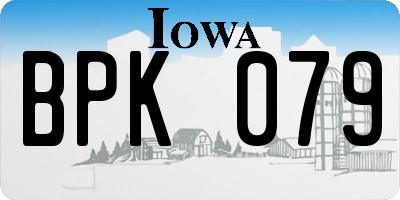 IA license plate BPK079