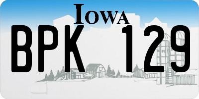 IA license plate BPK129