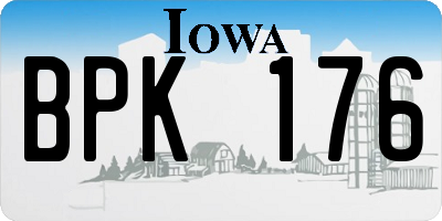 IA license plate BPK176