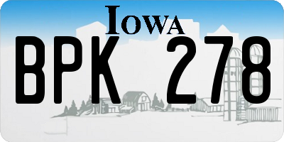 IA license plate BPK278