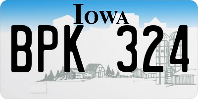 IA license plate BPK324