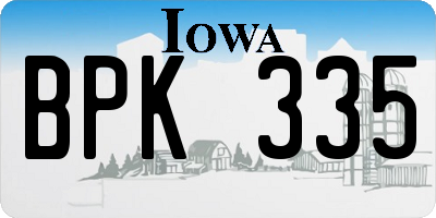 IA license plate BPK335