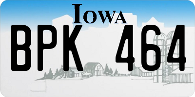 IA license plate BPK464