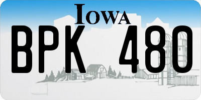 IA license plate BPK480