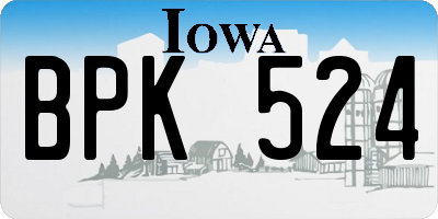 IA license plate BPK524
