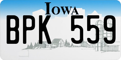 IA license plate BPK559