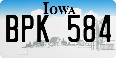 IA license plate BPK584