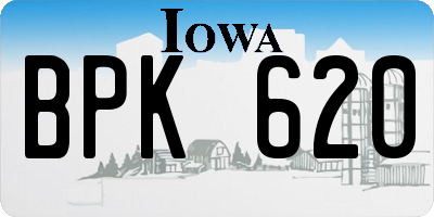 IA license plate BPK620
