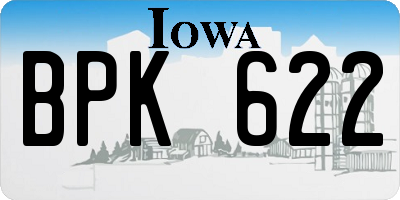 IA license plate BPK622