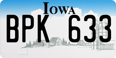 IA license plate BPK633