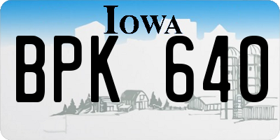 IA license plate BPK640