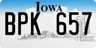 IA license plate BPK657