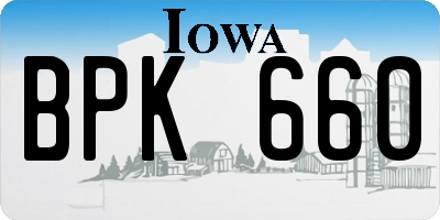 IA license plate BPK660
