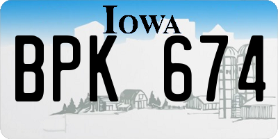 IA license plate BPK674