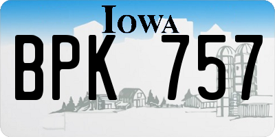 IA license plate BPK757