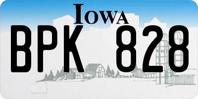 IA license plate BPK828